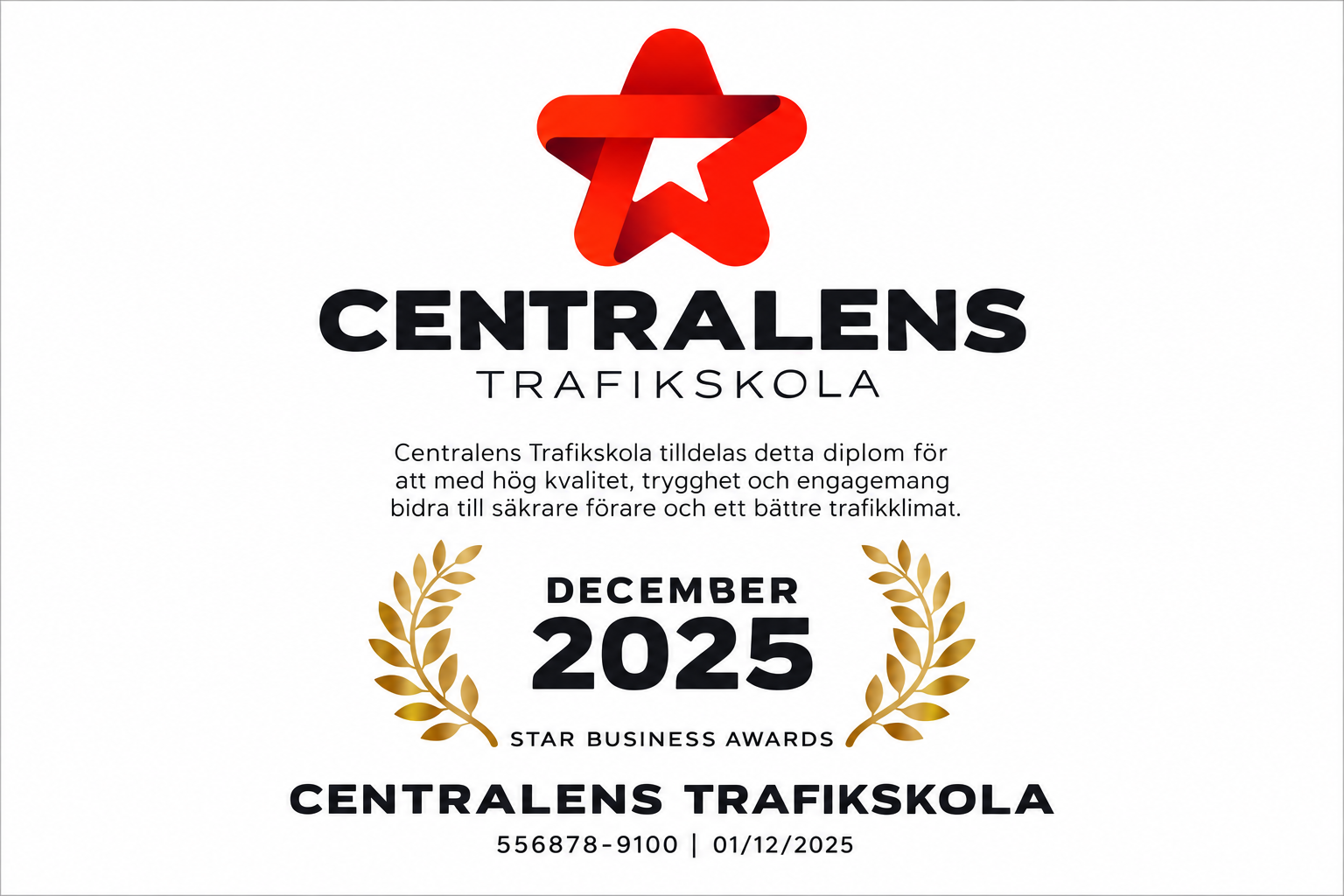 Star Business Awards – diplom december 2025